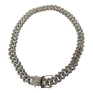 HDMENC Mens and Womens Miami Cuban Link Chain Necklace 12mm 18 inch, Silver